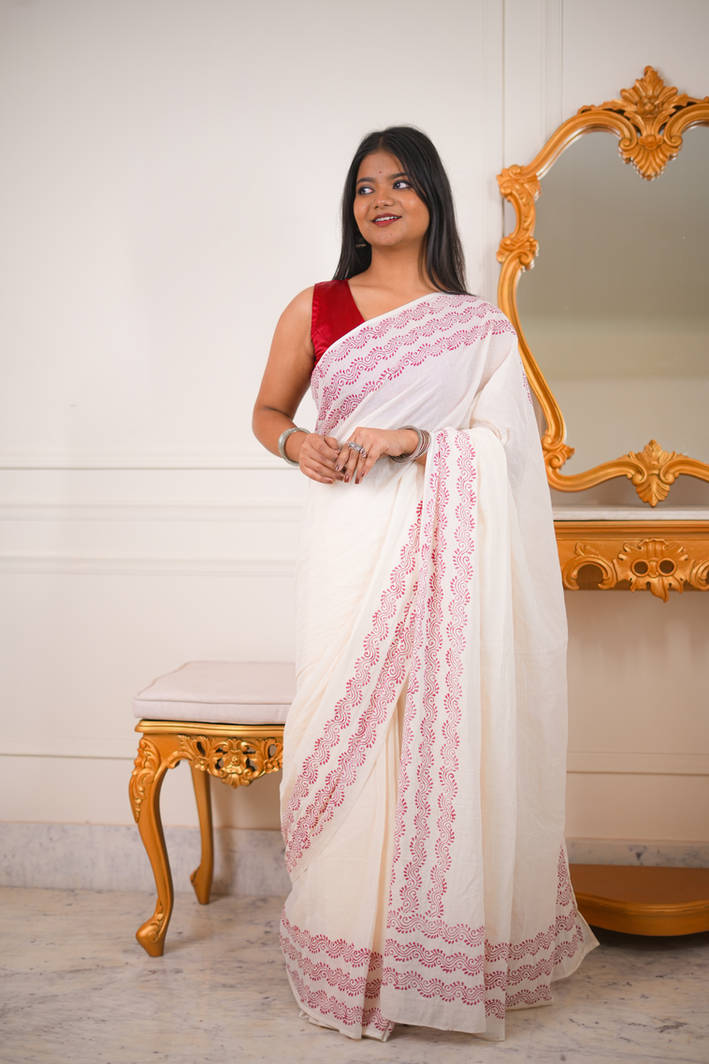 Alpona Cotton Saree - Image 5