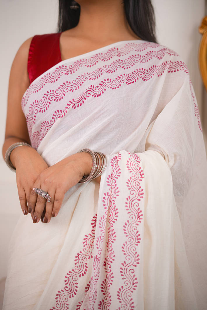 Alpona Cotton Saree - Image 2