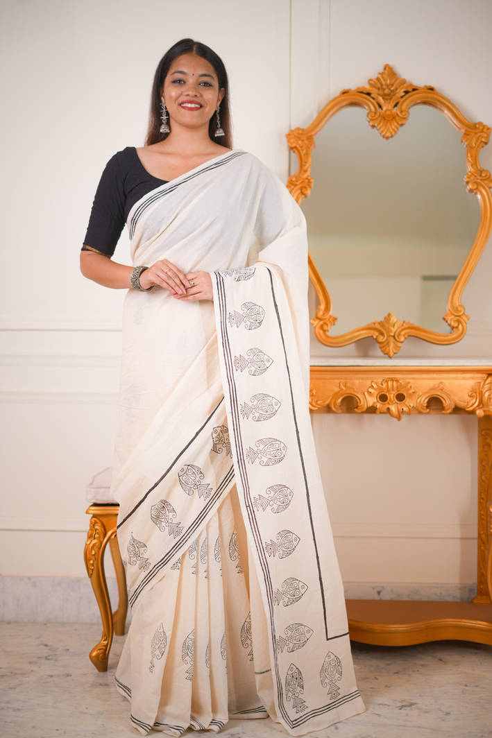 Motsho Konya Cotton Saree - Image 3