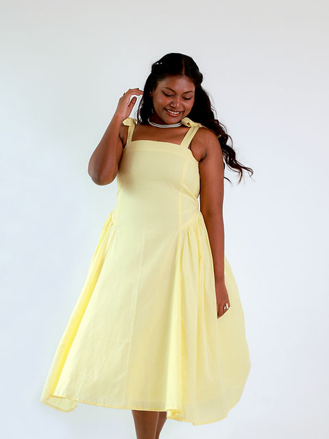 sachin and babi light blue dress Women's Yellow Midi Dresses
