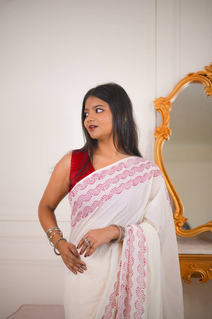 Alpona Cotton Saree - Image 6