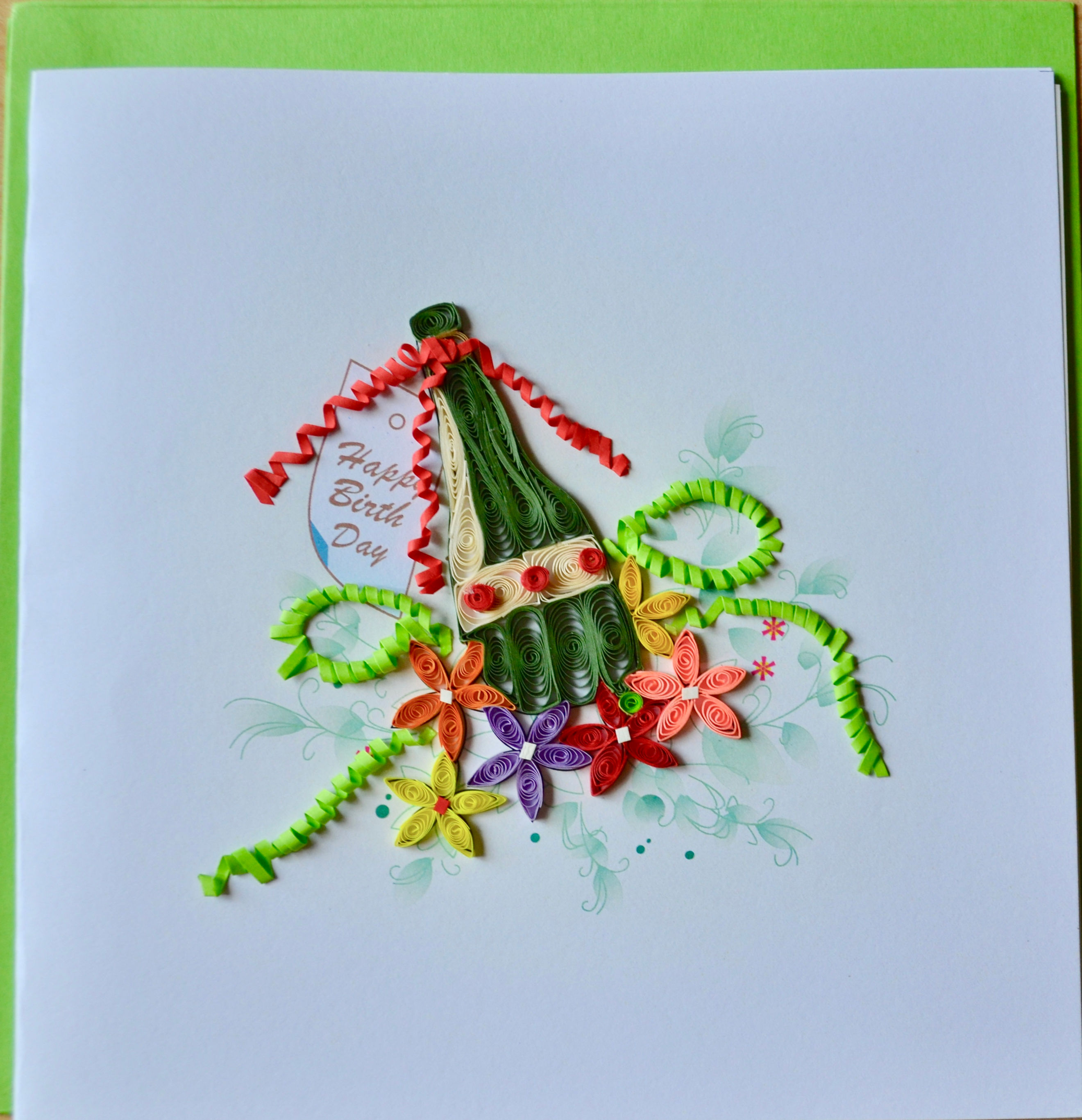 Wine for Birthday Quilling card