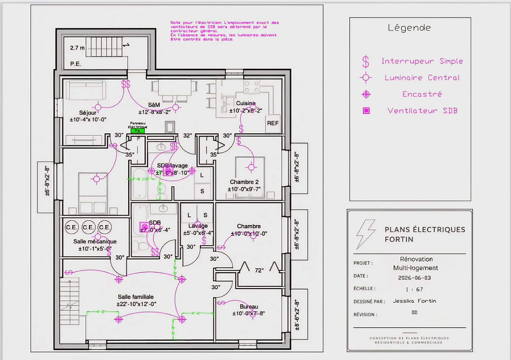 plan électrique résidentiel multi-logement