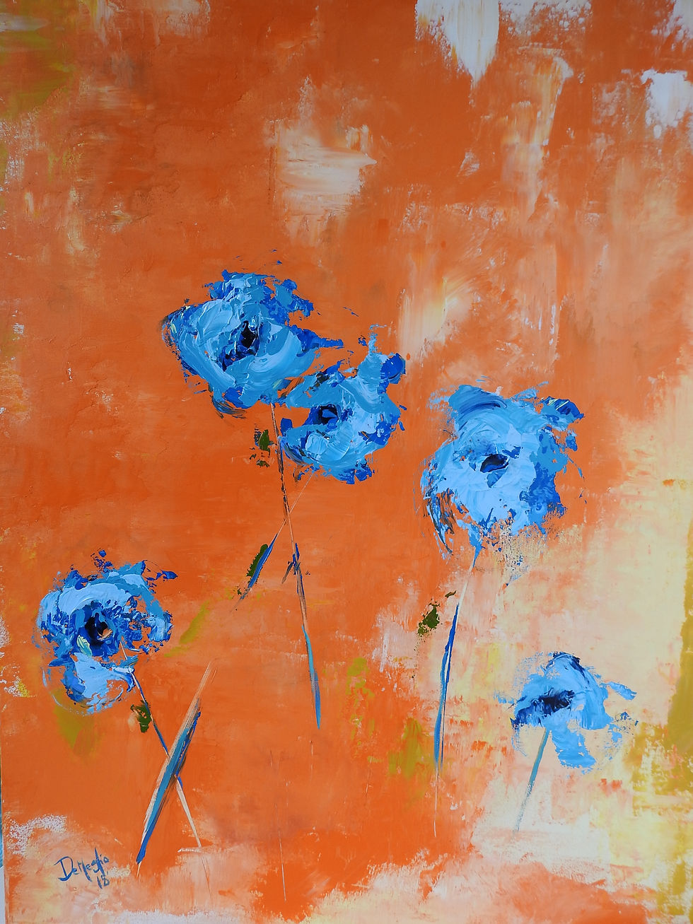 Cornflowers on Orange