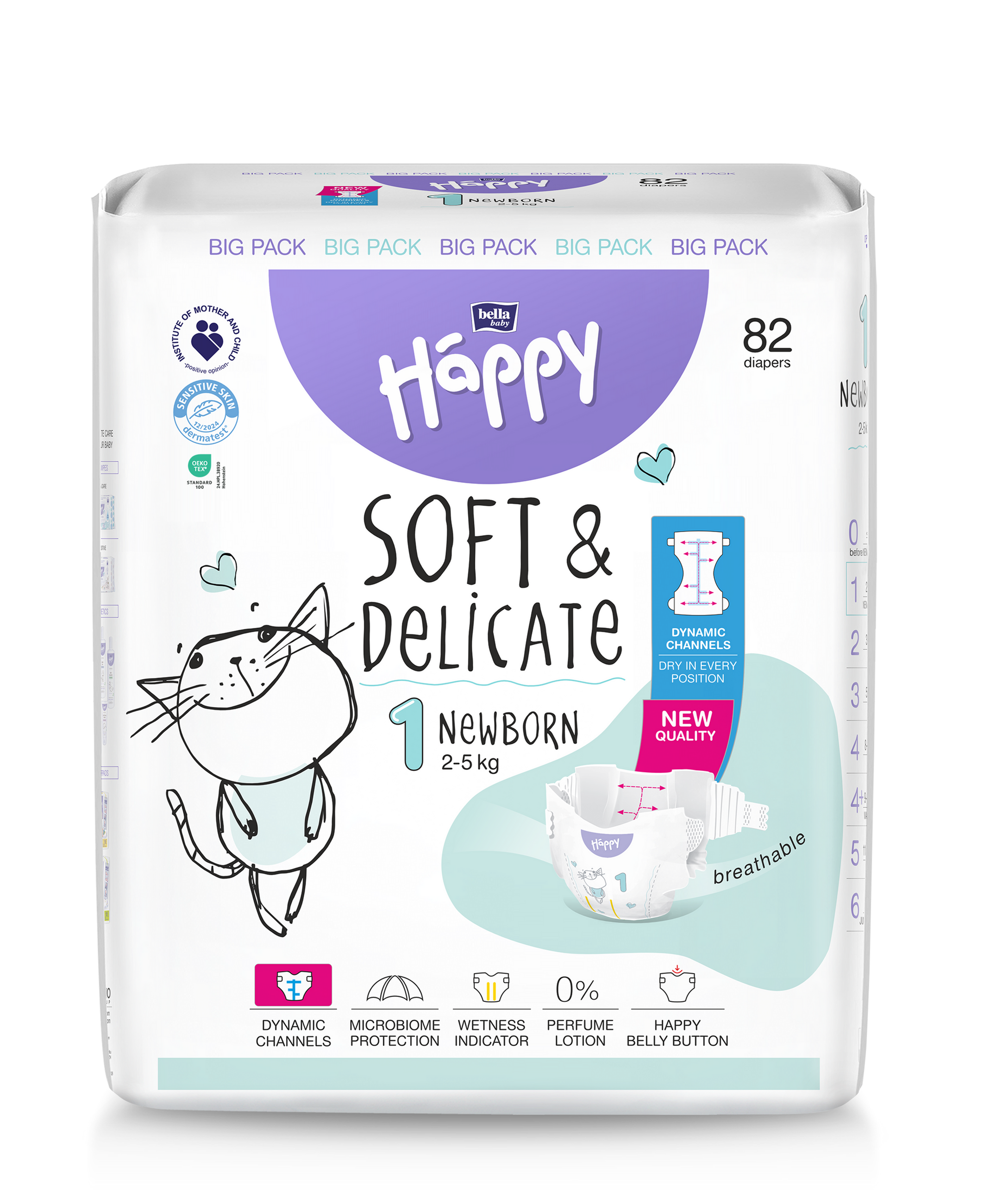 COUCHES HAPPY SOFT & DELICATE T1 2kg-5kg