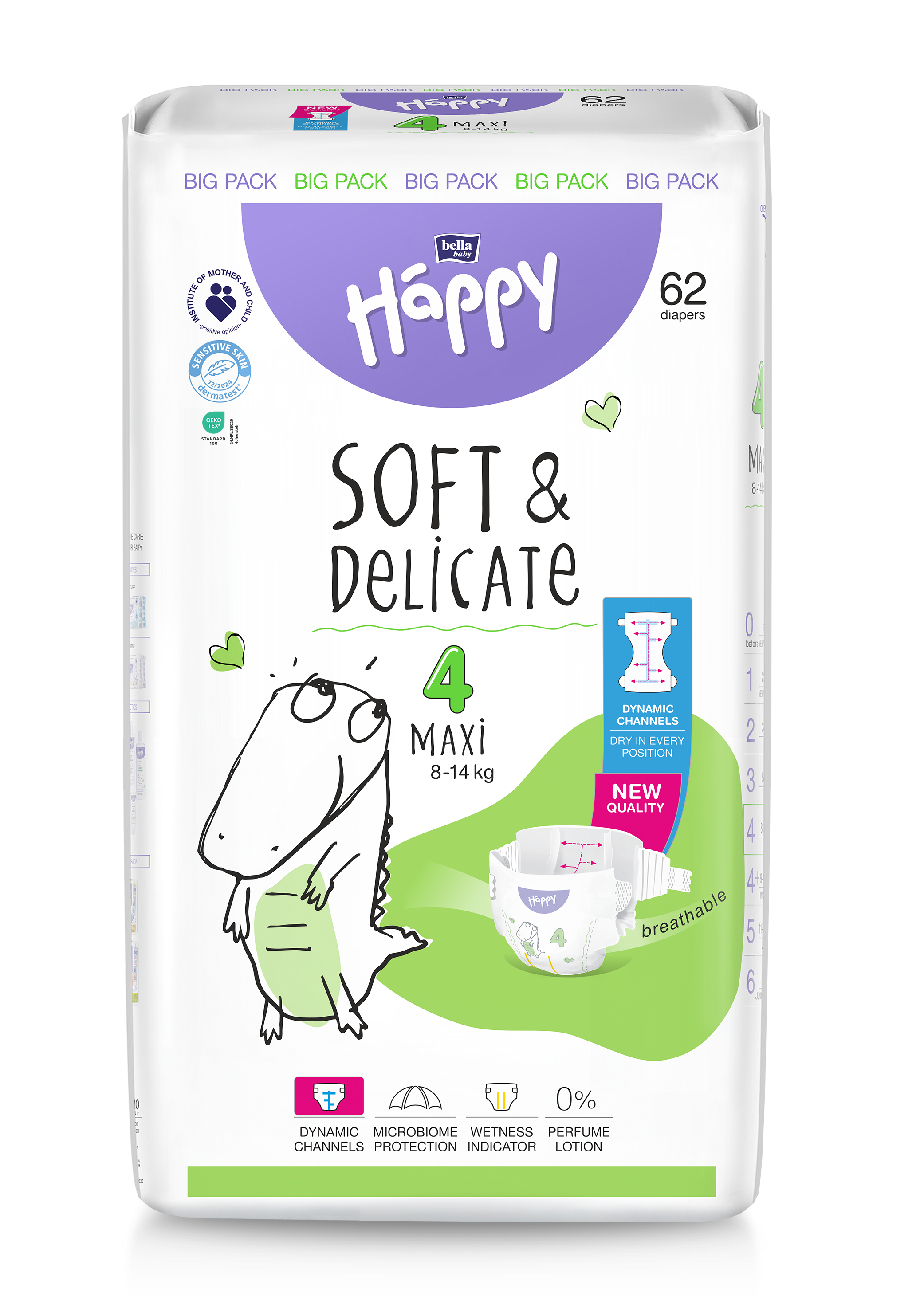 COUCHES HAPPY SOFT & DELICATE T4 8kg-14kg