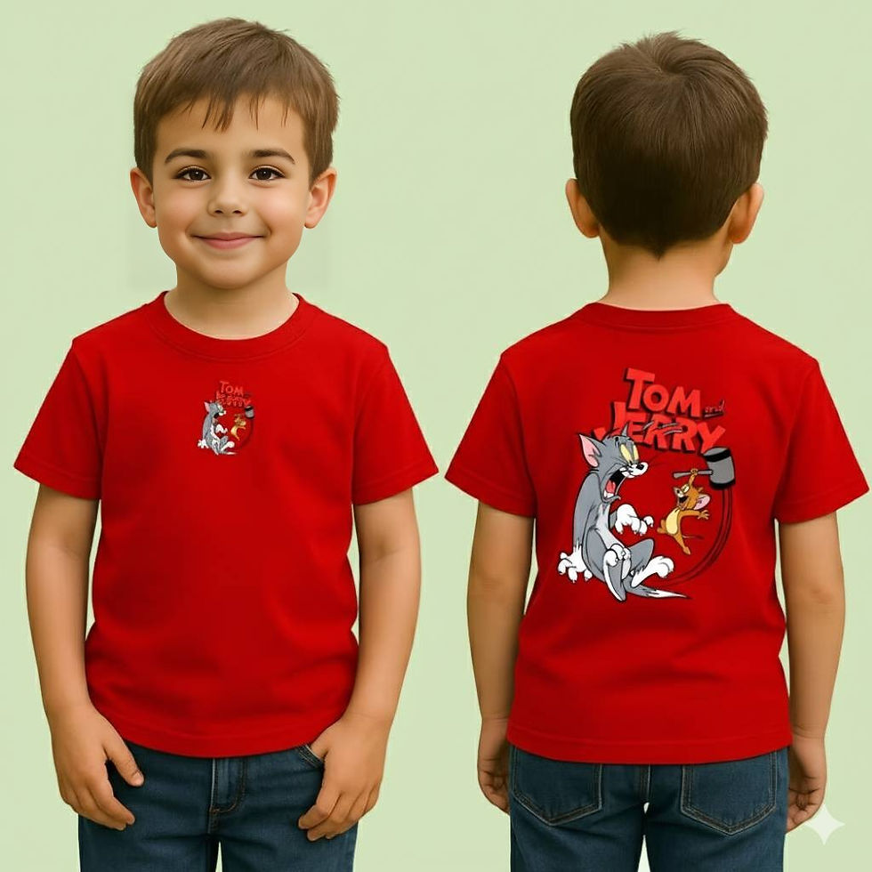 Camiseta Infantil Tom e Jerry Streetwear| Camisa Algodão Juvenil MeninoCamiseta