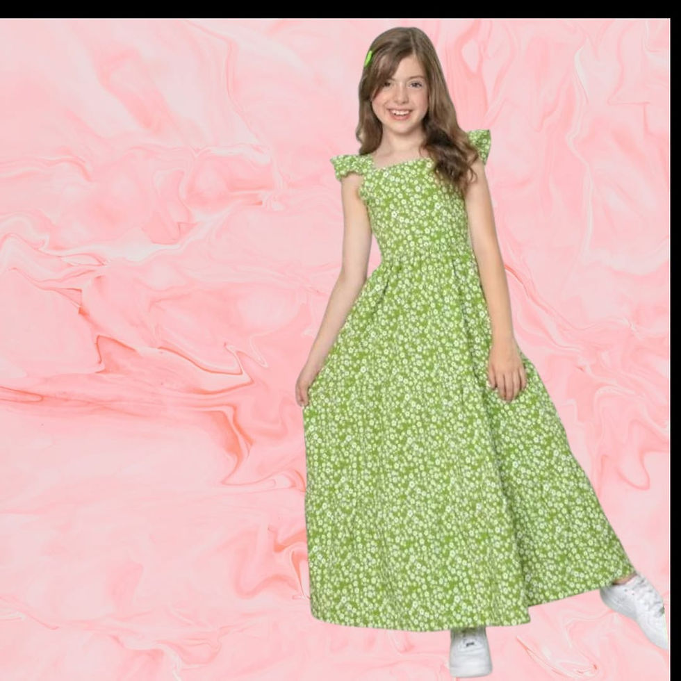 Vestido Longo Infantil Juvenil Menina adolescente Estampando |regata 3 marias