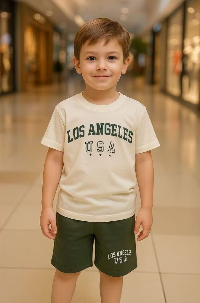 Miniatura: Conjunto infantil short e camisa de Verão menino