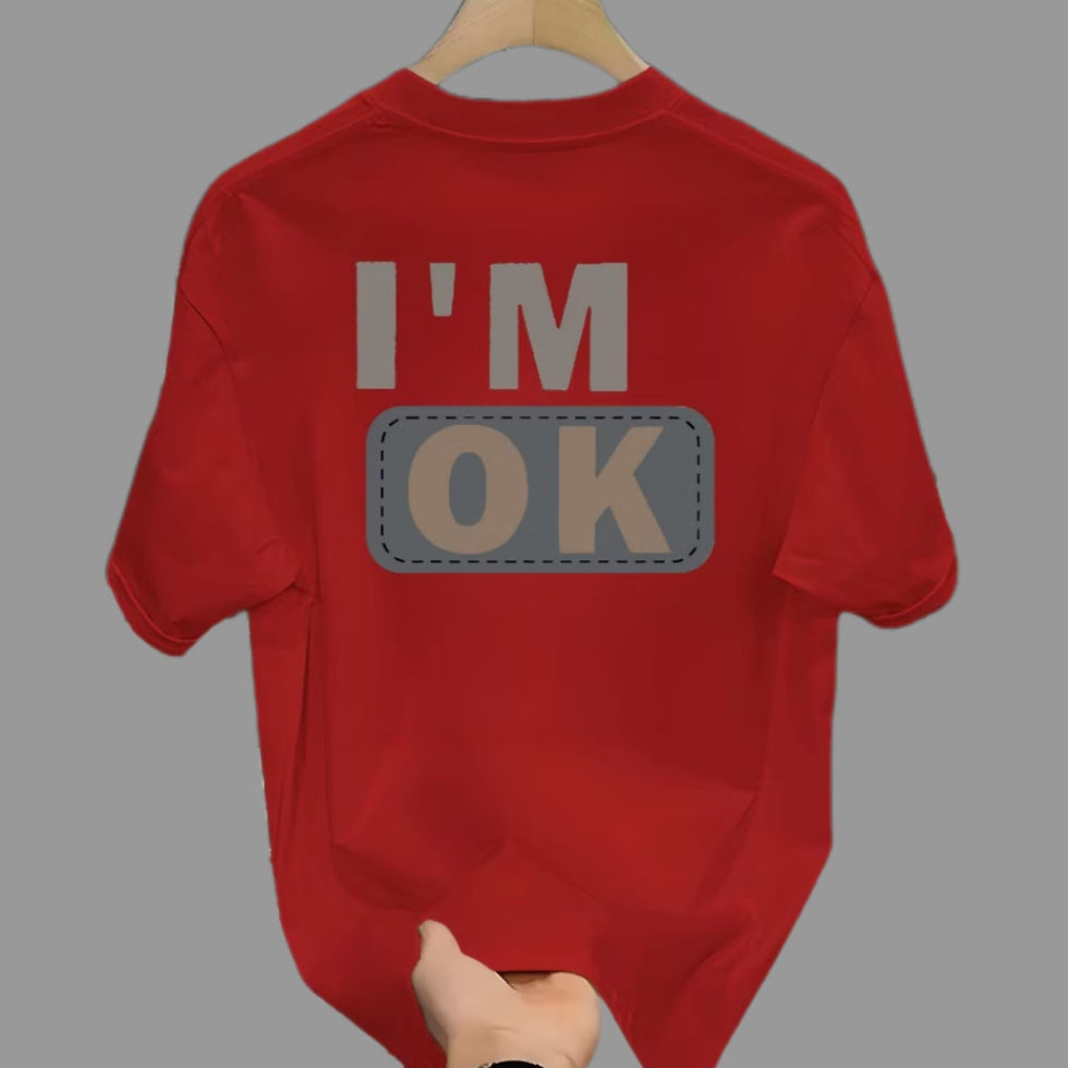 Miniatura: Camiseta Masculina I'M OK T-Shirt Camisa 100% |Algodão Manfinity Street Wear