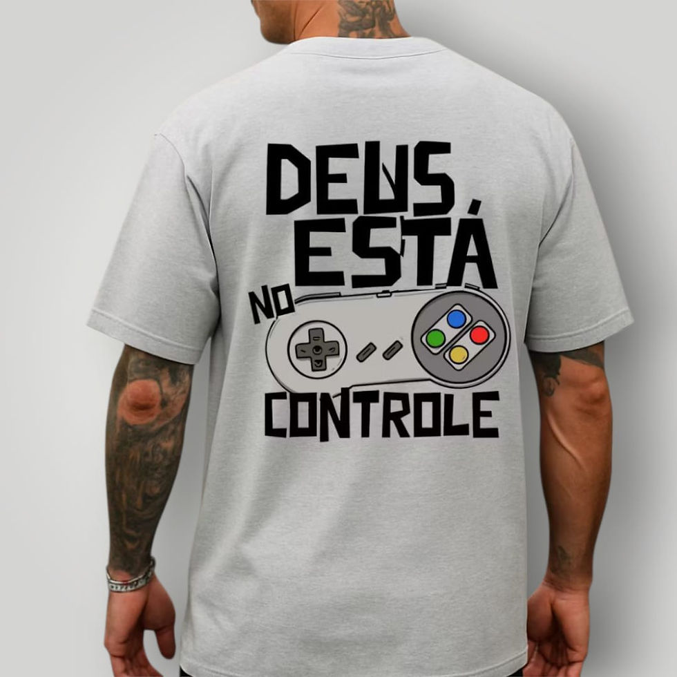 Miniatura: Camiseta Masculina Streetwear 100% Algodão| Estampada Deus no Controle Camisa 