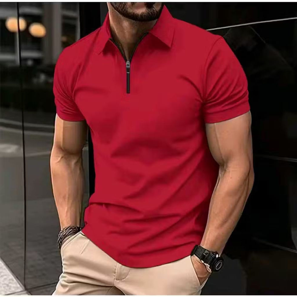 Miniatura: Camiseta Gola Polo Masculina Malha ZIPER