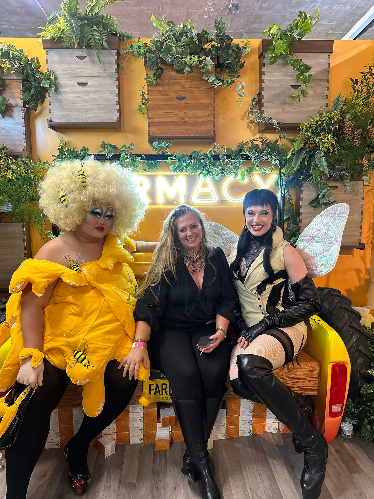 pic in Farmacy booth with Kim Chi, dressed as bees