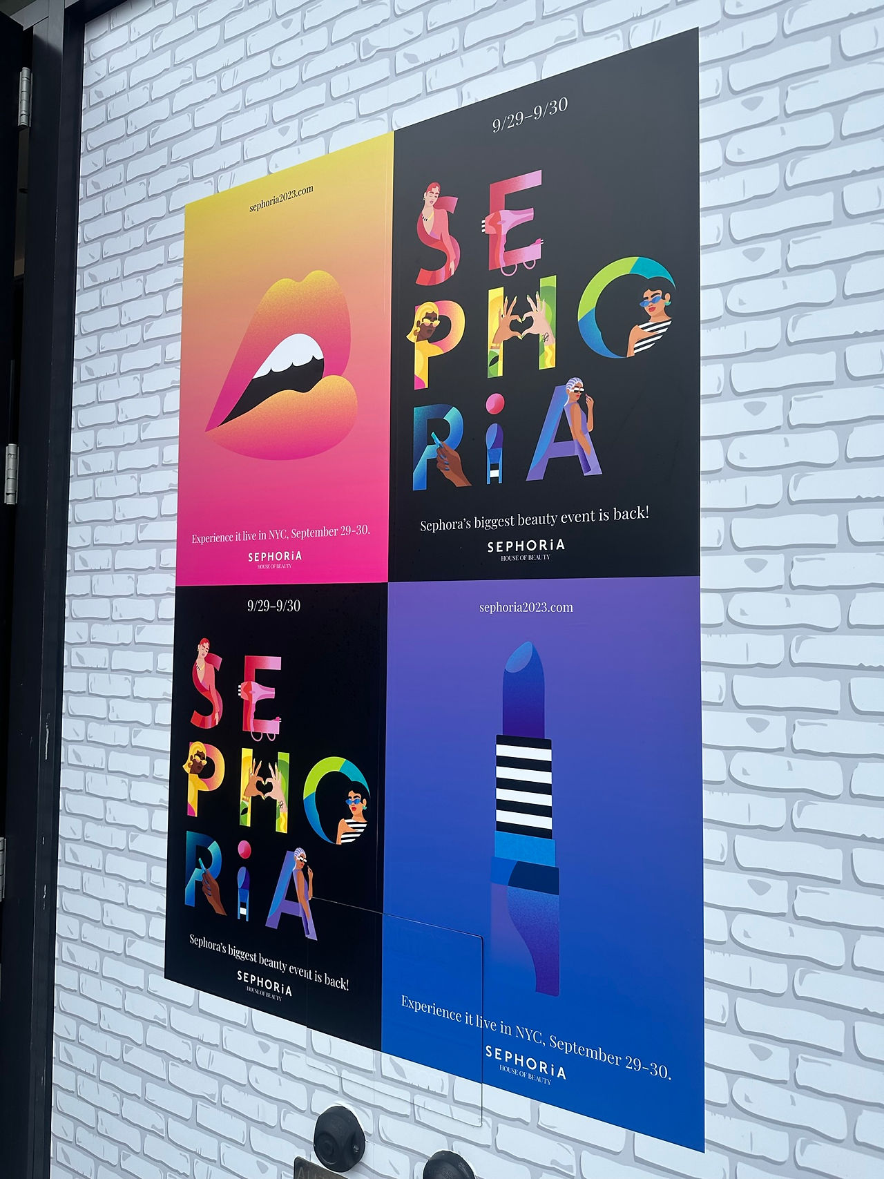 SEPHORiA images on wall outside SEPHORiA 2023