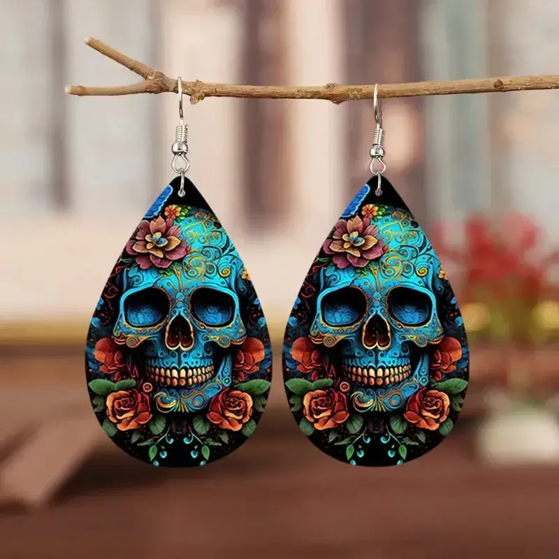Blue Skull Earrings
