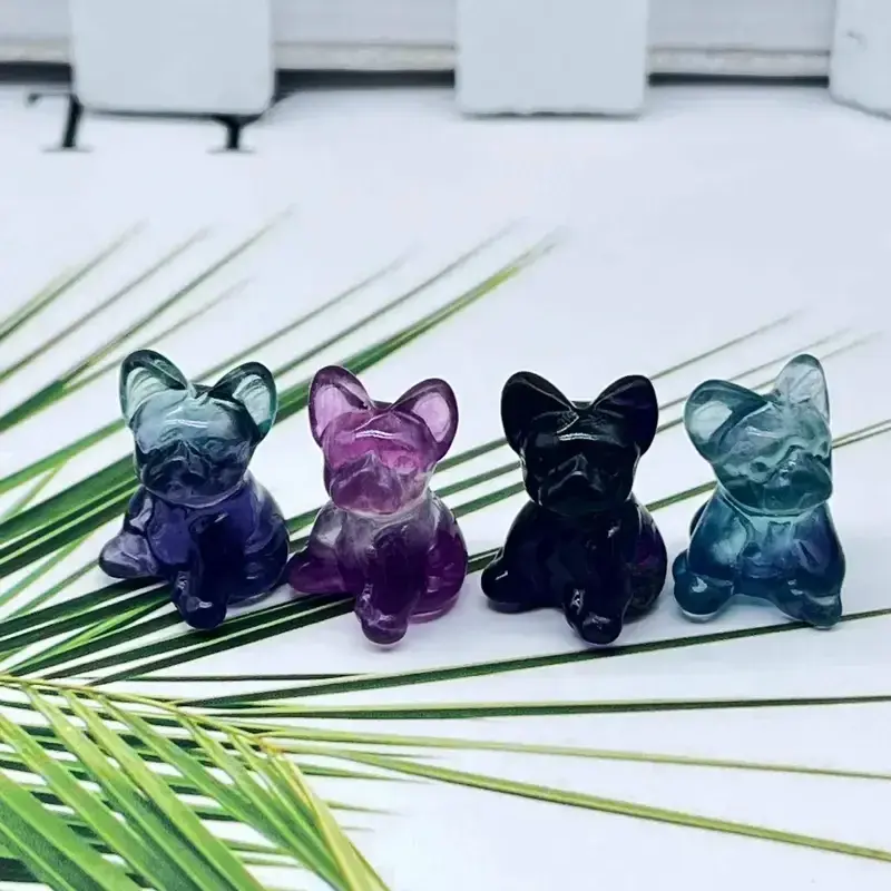 Carved Fluorite French Bulldog