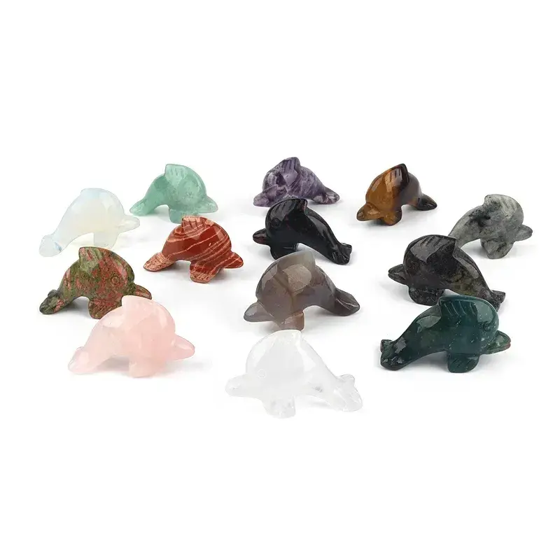 Carved Crystal Dolphins