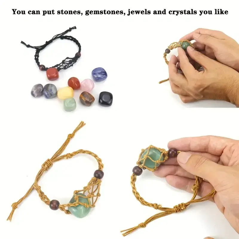 Crystal Holder Rope Bracelet
