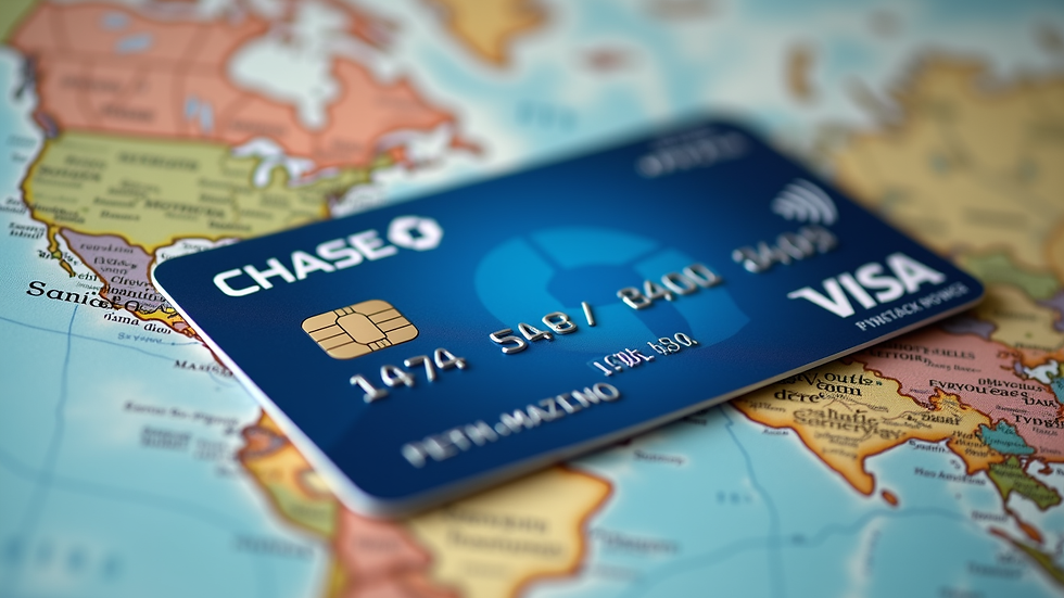 Close-up view of a Chase Sapphire credit card on a travel map