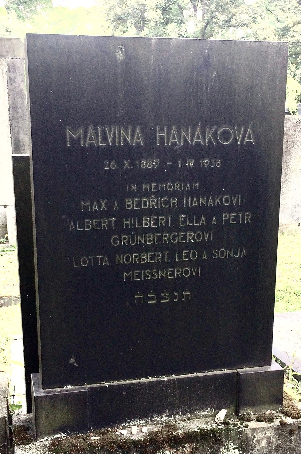 Family Headstone in Brno's Jewish Cemetery
