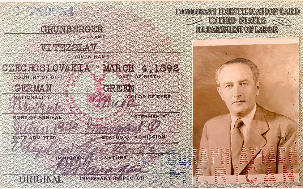 Uncle Fred's U.S. Immigrant ID Card