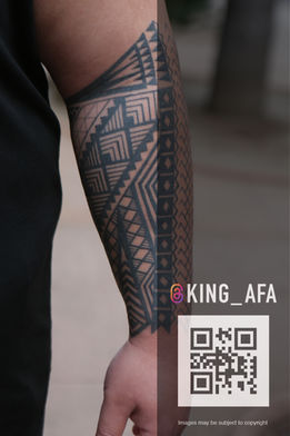 Custom Polynesian tribal tattoo sleeve with Filipino tattoo outer forearm, Tongan tattoo inner forearm, and Micronesian tattoo upper arm motifs, designed by King Afa for a client of mixed Pacific Island ancestry. kingafa polynesian tattoo artist los angeles bay area micronesian tattoo filipino tattoo forearm sleeve