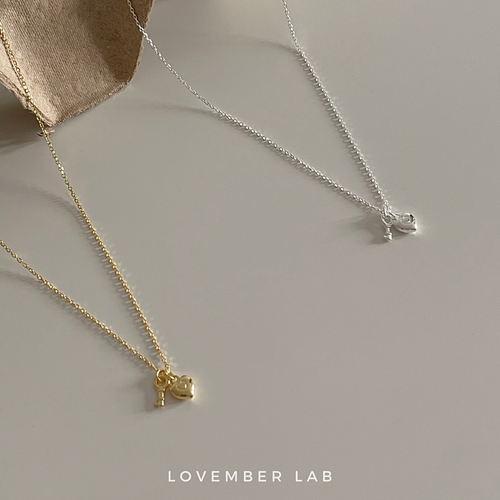 Calista Heart Key Necklace (Silver/Gold) Lovember Lab