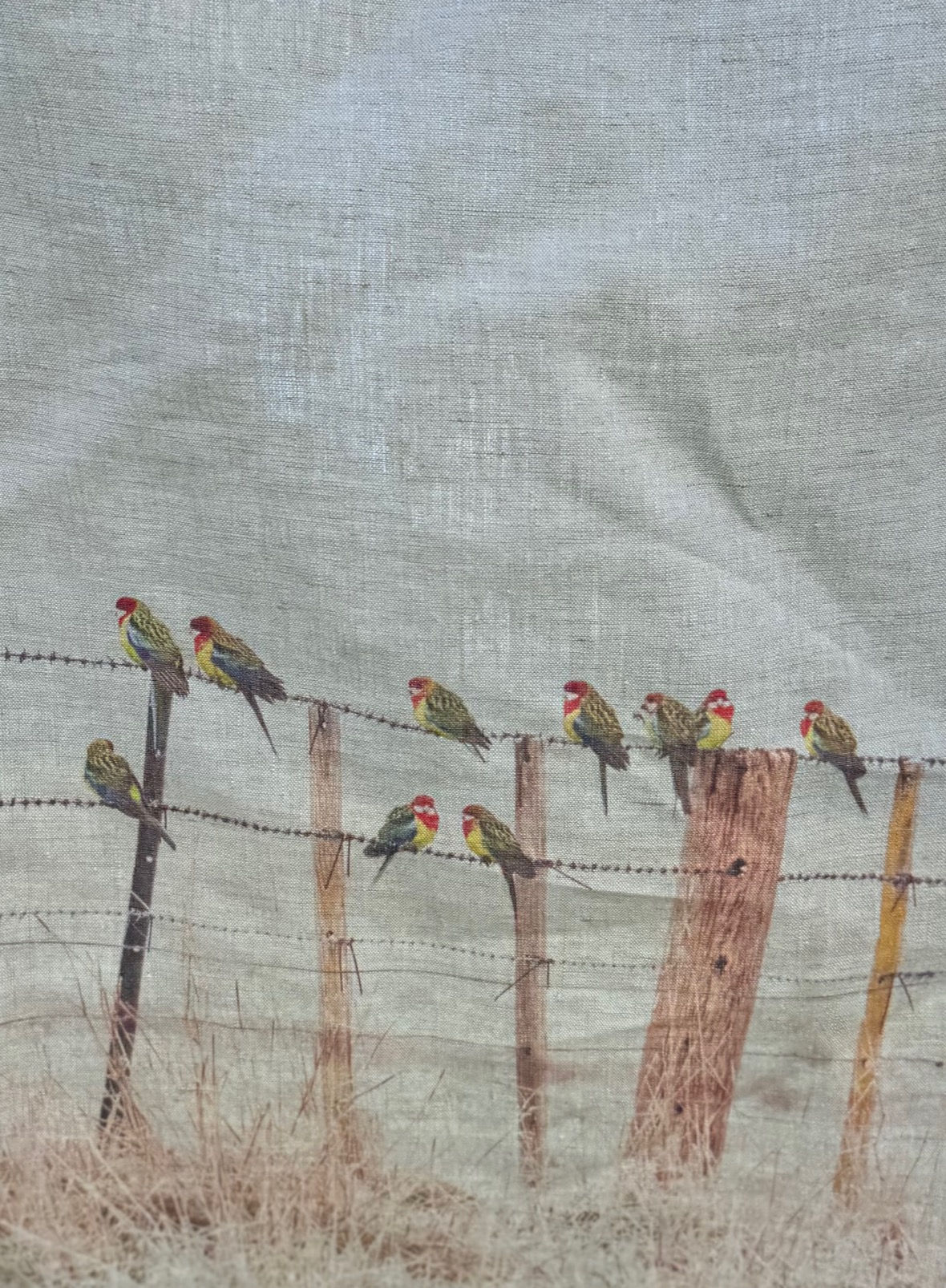 Eastern Rosellas 100% Linen Tea Towel