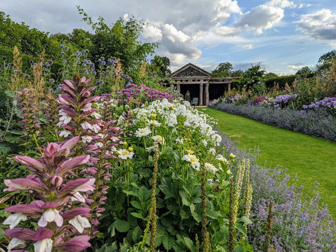 Beautiful herbaceous border, Houghton Hall Walled Garden, Norfolk UK