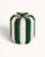 Glossy striped lacquered aluminium ice bucket in Forest Green stripe
