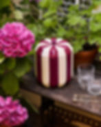 Glossy striped lacquered aluminium ice bucket in plum stripe