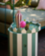 Striped Low Barrel Table & Small Tray Set | Christabel Hart & Co