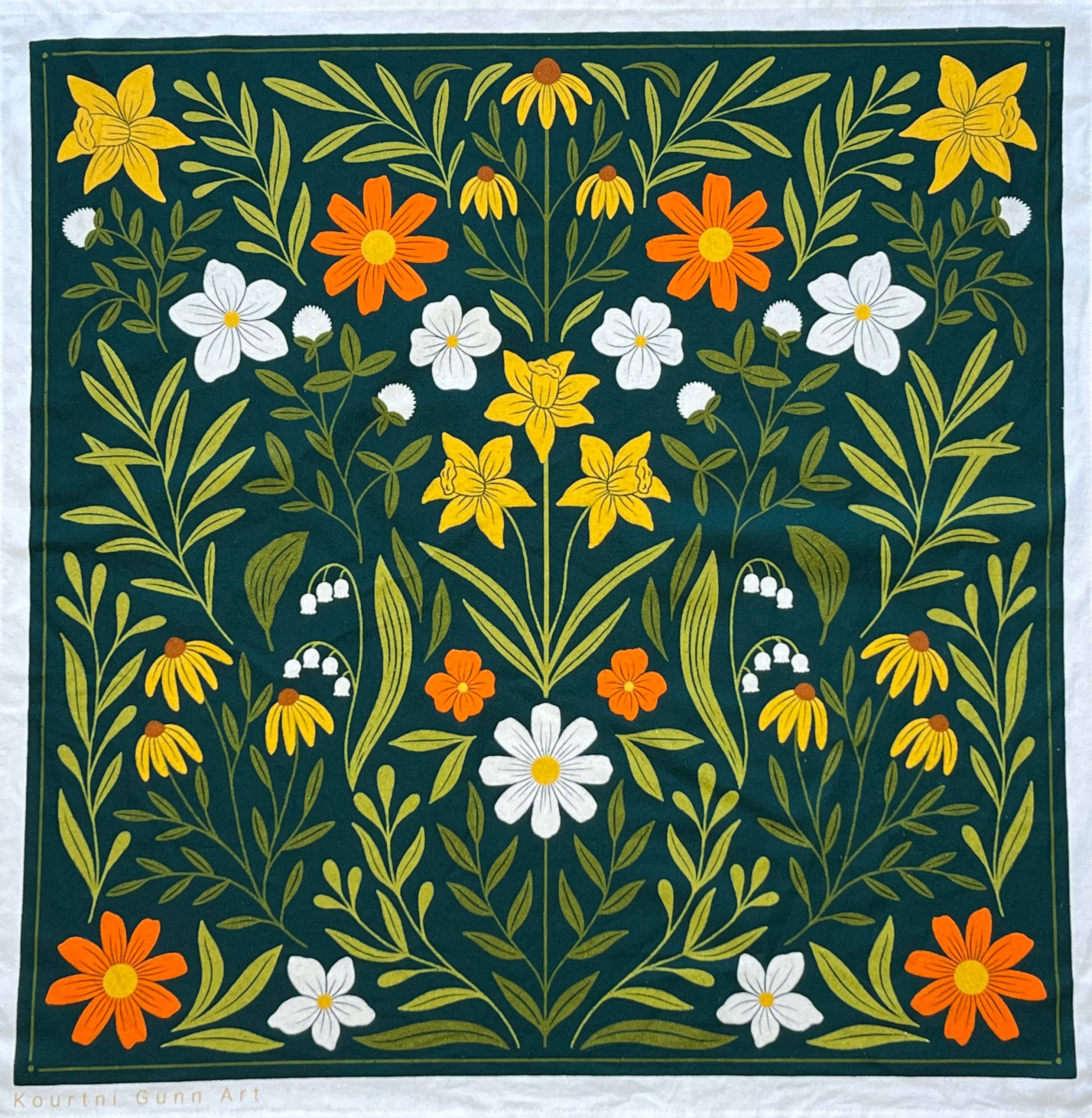 Floral Flour Sack Towel | Flower Tea Towel