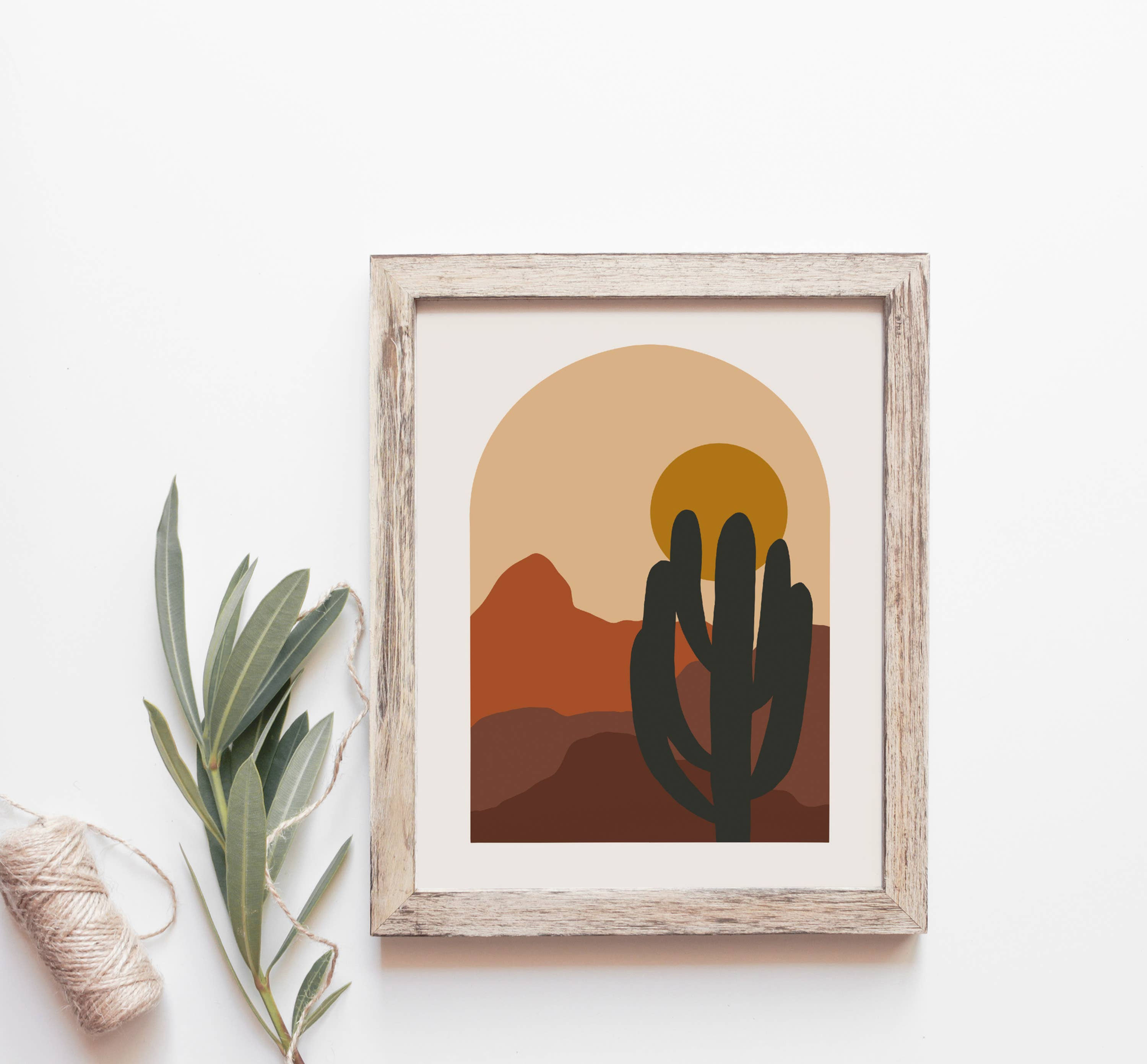 Desert Sun Art Print | Cactus Wall Art