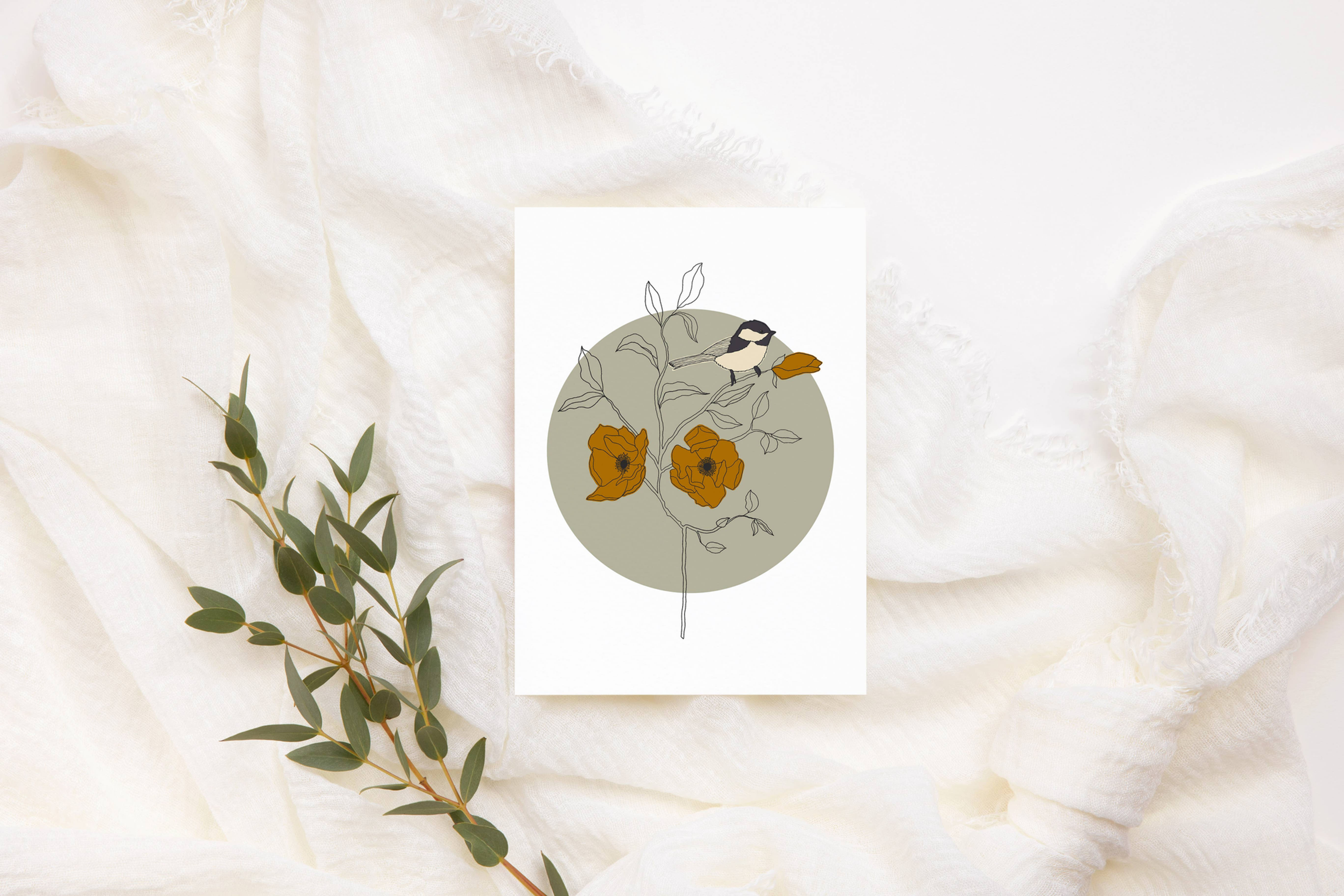 Chickadee Greeting Card | Bird Birthday Card