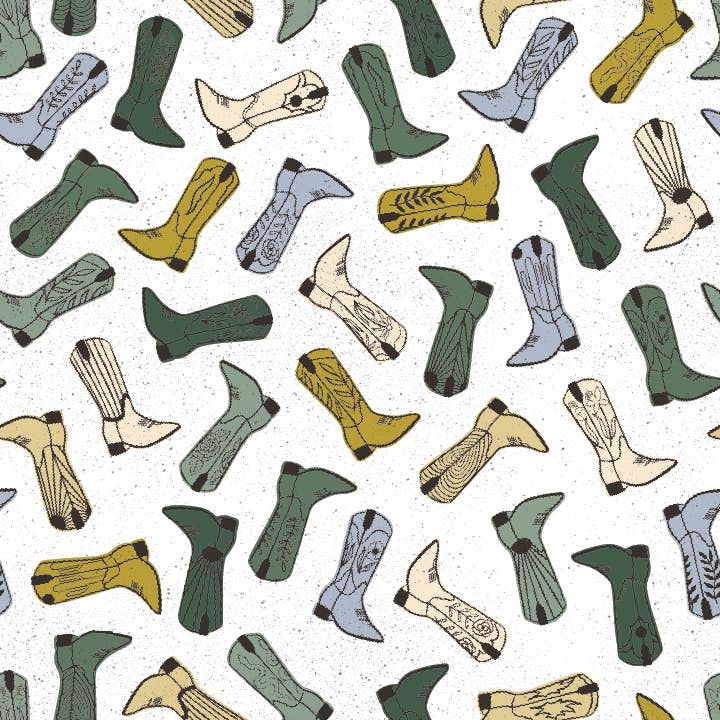 Thumbnail: Cowboy Boot Baby Blanket  |  Western Muslin Swaddle Blanket