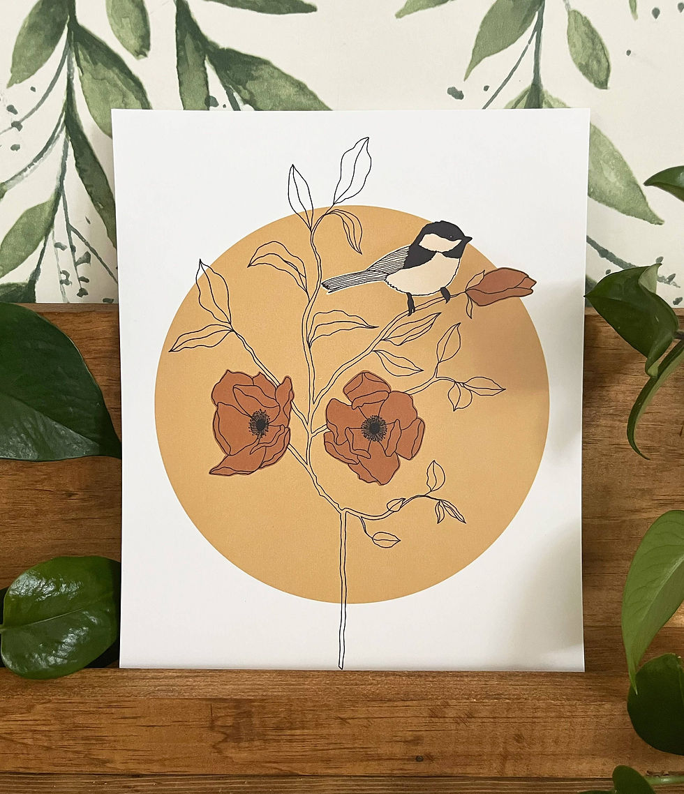 Thumbnail: Chickadee Wall Art  |  Bird Art Print