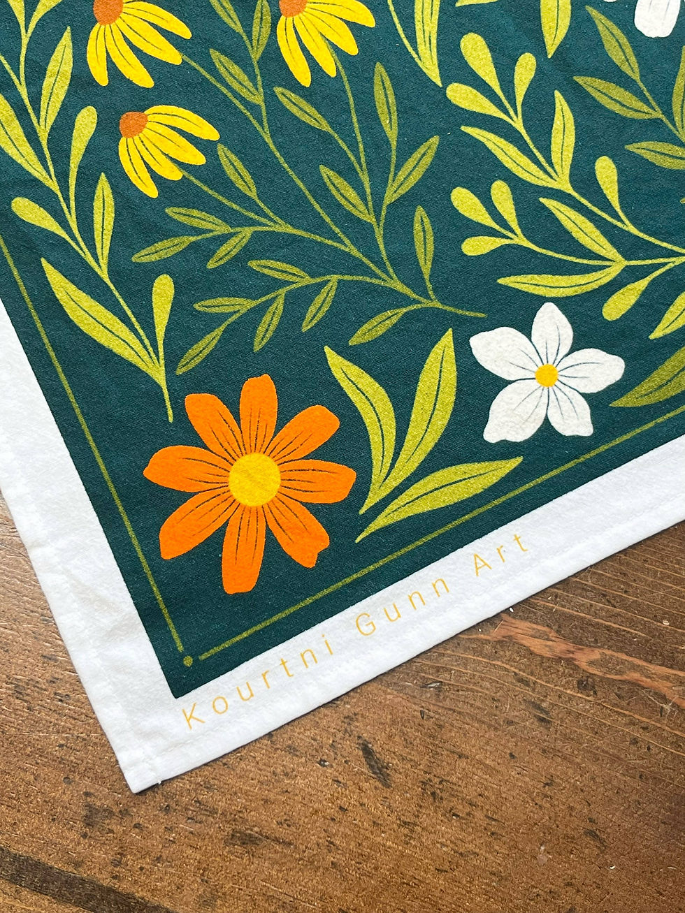 Thumbnail: Floral Flour Sack Towel  |  Flower Tea Towel