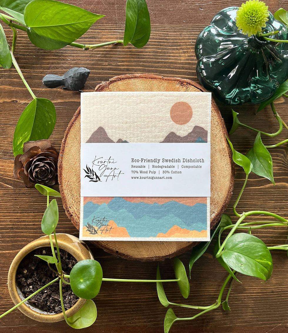 Thumbnail: Swedish Dishcloth  |  Eco-Friendly Dish Cloth   |  Mountains