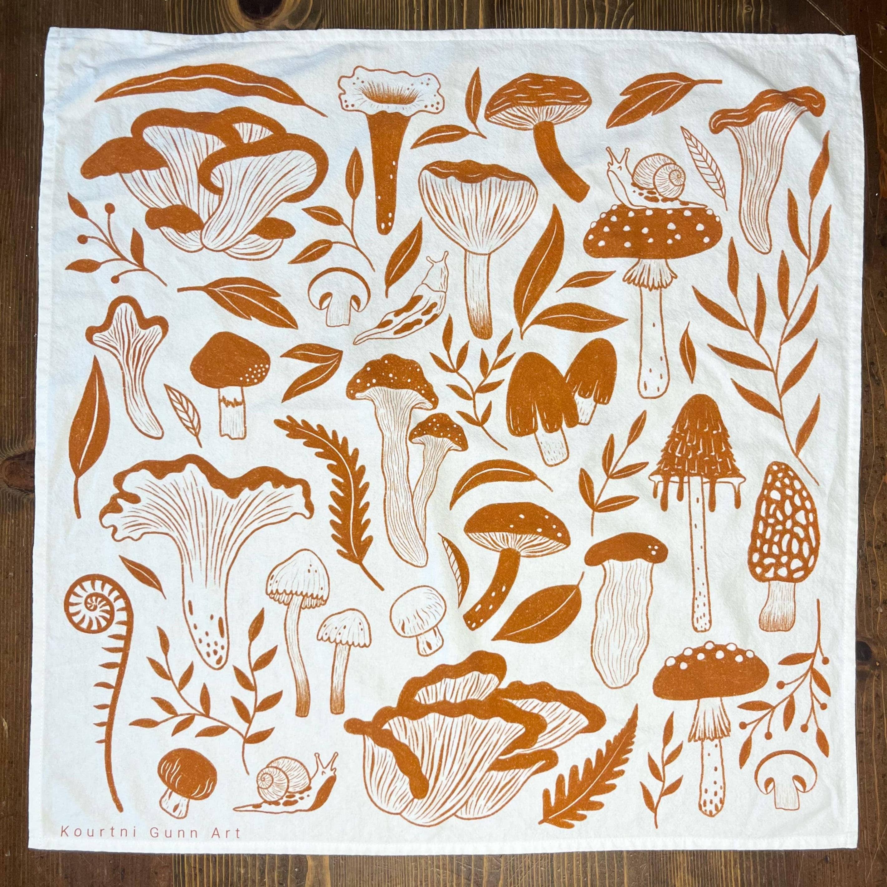 Mushroom Flour Sack Towel | Mushroom Tea Towel
