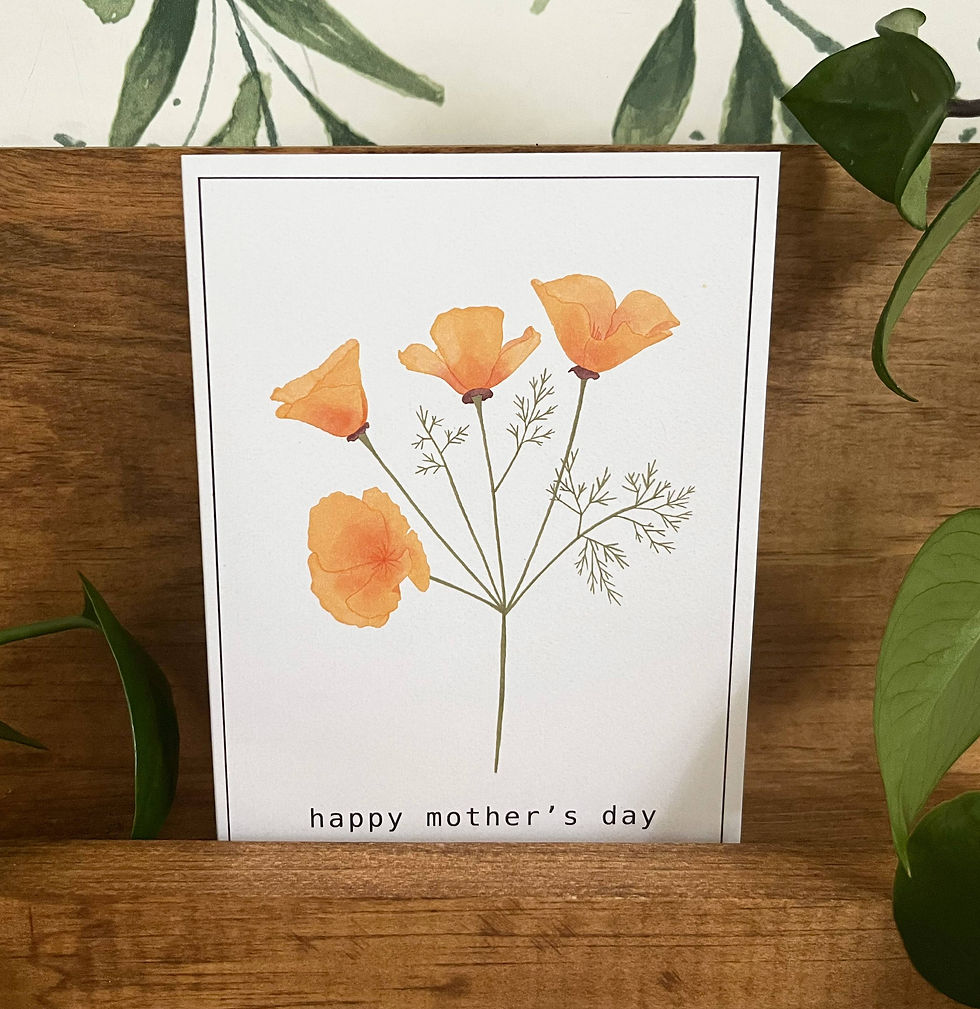 Thumbnail: California Poppy Mother's Day Card  |  Floral Greeting Card