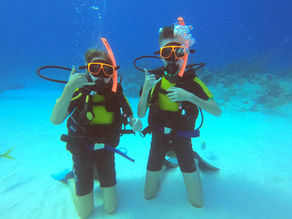My kids scuba diving in Turks and Caicos