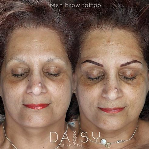 brow tattoo immediately before and after