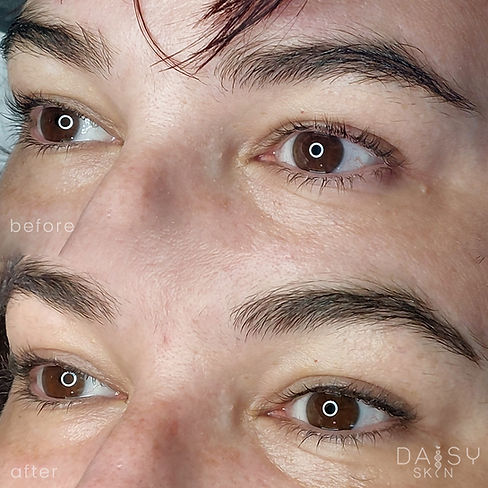 lash enhancement tattoo before and healed