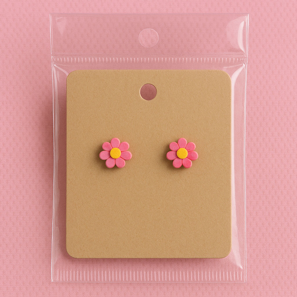 Handmade clay & handmade stud earrings