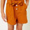 Thumbnail: Girls - High Waist Paperbag Belted Button Detail Shorts - Tangerine