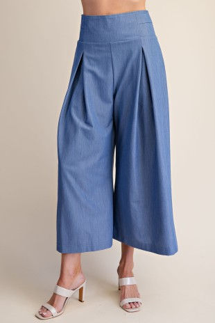 Thumbnail: Madeira High Waist Crop Pants - Blue