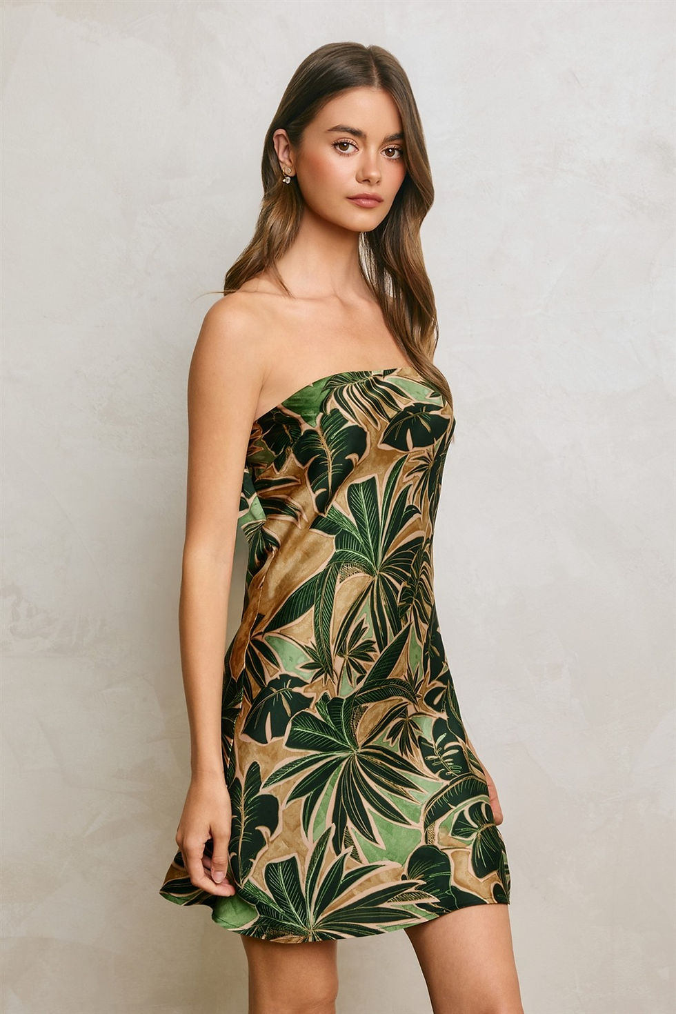 Thumbnail: Palm Noir Tie-Back Mini Dress