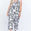 Thumbnail: Plus Size Sleeveless Leaf Print Ruffle Detail Wrap Midi Jumpsuit