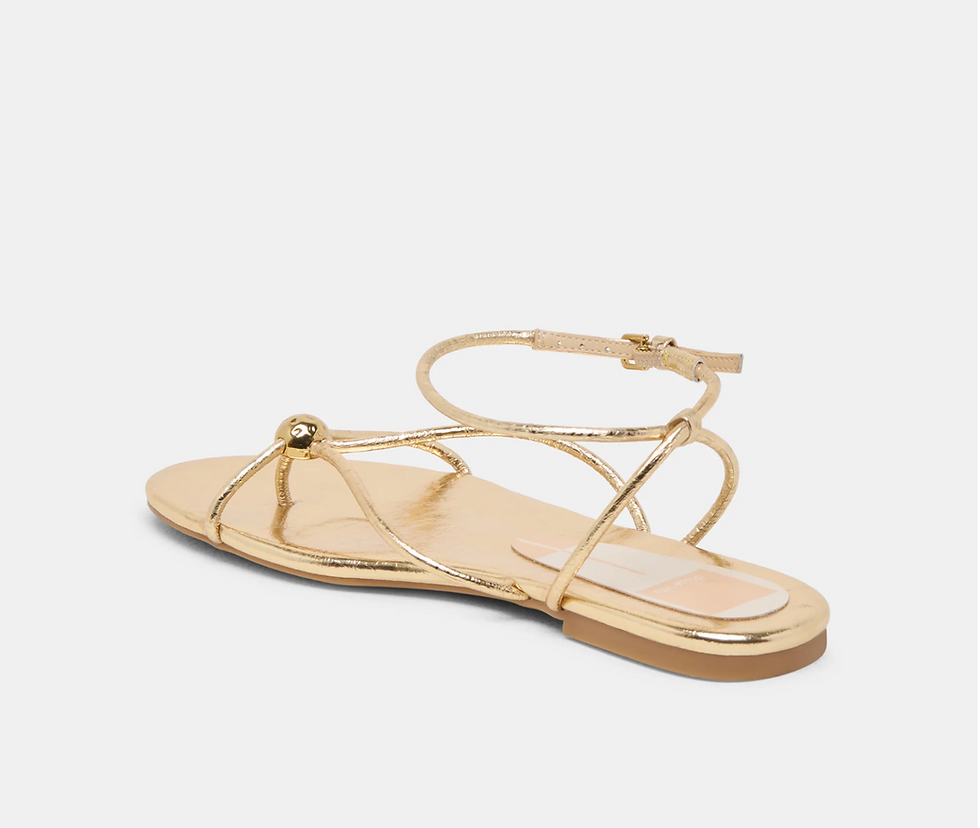 Thumbnail: Isolde Gold Leather Sandals